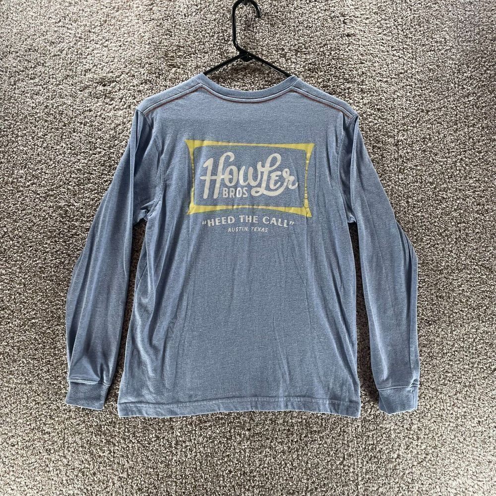 Howler Bros Shirt Adult Small Blue Long Sleeve Heed The Call Casual Cotton Mens